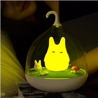Creative Cute Cat Totoro LED Night Light USB Rechargeable Touch Dimmer Landscape Light Night lamp for Children Kids Baby Gift