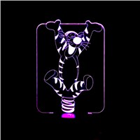Cartoon tiger LED 3D Nightlight 7 Colors Changing Home Lighting 3D Table Lamp USB NightLight for Home Decor Lamp