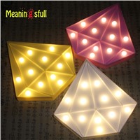 Meaingsfull New Diamond Shap Marquee Led Night Light Battery Wall Table Lamp For Baby Kids Bedroom Party Wedding Home Xmas Decor