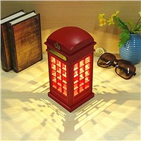 Adjustable Retro London Telephone Booth Night Light USB Battery Dual-Use LED Bedside Table Lamp luminarias