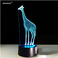 3D Giraffe Desk Lamp Cartoon Animal Illusion Light Amazing LED Baby Lamp with USB Power Lamp for Kids Room Decoration Lighting