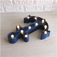 Jiaderui Creative Anchor Blue/Red/White Color LED Marquee Sign Lights UP Vintage Plastic Wall Light Lamps Indoor Bedroom Decor