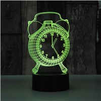 Amazing 3D LED Illusion Night Light Color Changing Bedroom Lamp Alarm Clock Shape Light Touch Switch Home Table Desk Lamp