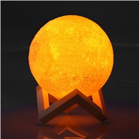3D Print Moon Lamp Rechargeable Night Light Christmas 2 Color Change Touch Switch Lunar Moon Nightlight Home Decor Creative Gift