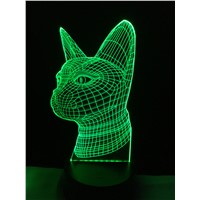 7 Color Changing Gradient Night Light Cat 3D Led Bedroom Table Atmosphere illusion Lamp Home Party Lighting Decor New Year Gifts