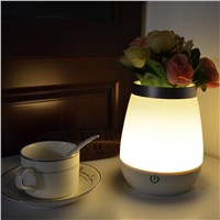 Tanbaby 2 In 1 Flower Plant Vase Holder Deco Night Light USB Rechargeable Dimmable Touch Control Table Lamp fo Study Living Room