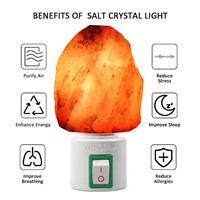 2PACK Natural Crystal Himalayan Salt Lamp Hand Carved Mini Night Light with CE-Approved Wall Plug With 7W bulbs