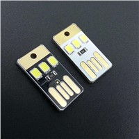 2pcs One-sided  Pocket Card Lamp Bulb Led Keychain Mini LED Night Light Portable USB Power