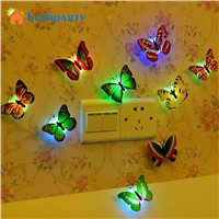 Lumiparty Fashion 5pcs Flashing Colorful Butterfly night light baby bedside lights Indoor lighting decorations Party Christmas