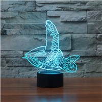 3D LED Touch Table Lamp Sea Turtle Pattern Lights LED USB 7 Colors Changing Night Lights as Decoration For Bedroom