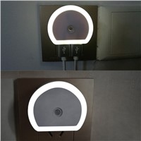 LED Night Lights Bedside Energy Saving Nightlight Light Sensor Dual USB Wall Plate Charger US Plug White Color