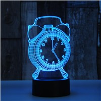 Alarm Clock 3D Lamp Visual LED Night Light Colorful 3D Lamp Creative Touch Desk Lamp Bedroom Sleep Light Decorative Lamp