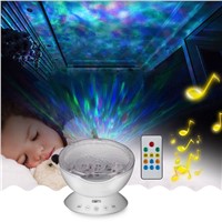 LumiParty Ocean Wave Music Projector LED Night Light Soothing Wave Ceiling Lamp with Speaker and Remote control for Nursery Room