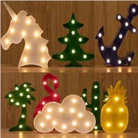 Led Flamingo Night Light Clouds Marquee Sign Pineapple Deer Cactus Led Light Table lamp Romantic Wall Lamp Kids Children Gift