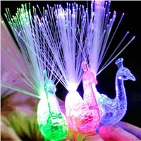 oobest Peacock Finger Light Colorful LED Light-up Birthday party Decoration Best Gift For Child baby 1 Pcs Hot Sale