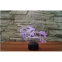 Cool Riding Horse 3D Night Light Instruments Lamp 7 Colors LED USB 3D Illusion Lamp For Home Decor For Kids Toy Gift