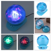 Magic Diamonds Ocean Projection LED Night Light Projector Novelty Lamp + Speaker USB Lamp Nightlight For Baby Children
