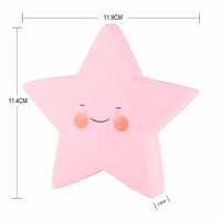 LumiParty Cute Star Smile Face Soft Vinyl LED Night Light Toy for Baby Kids Bedroom Home Decoration Nursery Lamp