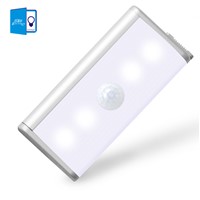 [DBF]3pcs/lot 4leds Rechargeable PIR Motion Sensor LED Night Light With For Hallway Pathway Staircase Magnetic Wall Lighting