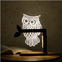3D Acrylic Owl Nightlight Visual Led Night Lights for Home Bedside Night light for Child Gift USB Table Lamp Nightlight IY801129