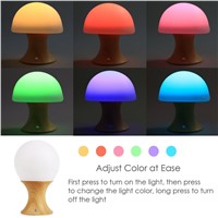 Lumiparty Silicone Timer Light Ball Mushroom Appearance Night Light for Kids USB Rechargeable Color Changing Desk Lamp for Baby