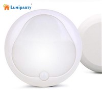 Lumiparty LED Night Light Infrared IR Bright Motion Sensor Lamp Activated Wall Lights Auto On/Off Battery Operated