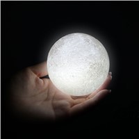 2017 8-20cm Diameter 3D Print Moon Light USB LED Night Light Moonlight Gift Touch Sensor Switch Color Changing Desk Light Lamp