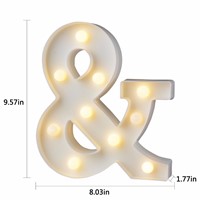 1pc Fun White Plastic Letter LED Night Light Marquee Sign Alphabet Lights Lamp Home Club Outdoor Indoor Wall Decoration T0.2
