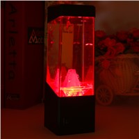 2016 NEW Sea World LED Glow Novelty Water Tank LED Night Light Lamp Relaxing Bedside Mood Light Home Decorations Lamp Gift