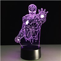 Color Changing 2017 remote Avengers Mavel 3D lamp LED Night Light IRON MAN 3D illusion night lamp table desk lamp home lighting