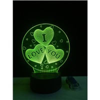 I love you 3D Balloons Heart Shape LED Night Light Romantic Atmosphere Lamp Lighting HOT Wedding Decoration Lovers Couple Gifts