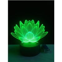 USB LED night light Lotus flower 3D 7colors Christmas Gifts Mood Lamp Touch kids Child living/bedroom table/desk lighting lamp