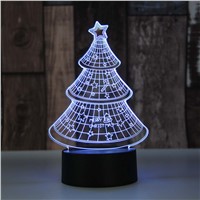 Unique Lampada Led Entertainment Christmas Tree 3D Lamp LED Colorful Atmosphere Touch Switch Vision Night Lamp Acrylic Lamp