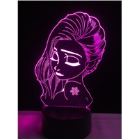 New Cute Fashion Girl 3D Glow Fairy Lamp Teenage Girl Night Light Bedside Atmosphere Lampara 7 Color Change Xmas Birthday Gifts