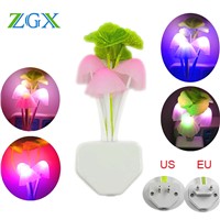 Romantic Colorful LED Mushroom Night Lamp intelligent light sensor Bedroom kids sleeping Home automatic startup EU US Plug gift