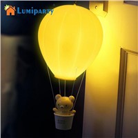 LumiParty Dimmable Hot Air Balloon LED Night Light Children Baby Nursery Lamp With Touch Switch USB Rechargeable Wall Lamp