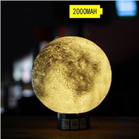 Home 3D Printing 400lm LED Beam Moon Luna Night Light LED Lamp Birthday Gift Home Party Decor