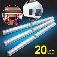 1Pc 20leds Motion Sensor Night Light Magnet Stick-on Under Cabinet LED Night Light Lamp Battery with motion activated