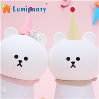 LumiParty Dreamlike Bear Silicone Night Lamp Sensitive Tap Control LED Nursery Light Baby Mood Lamp Bedside Nightlight With USB