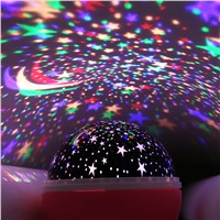 Stars Moon Starry Sky LED Night Light Cosmos Star Projector Lamp Rotary Flashing Luminaria Led USB Lamp Projection for Kids Baby