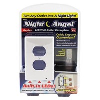 LumiParty New Plug Cover White Duplex Night Angel Light Sensor LED Nightlight Plug Cover Wall Outlet Coverplate jk30