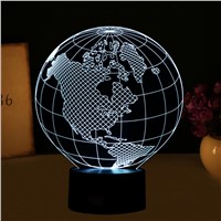 3D visual effect America map shape globe shape LED night light for decoration ball atmosphere DIY night lamp
