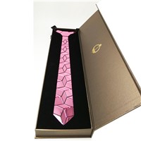 Light Rose Color Mirror Little Diamond Hyper Style All Match Formal Outfit Necktie for Men and Women with GEOMETIE Gift Box Tie