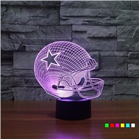 AGM NFL LED 3D Touch Light Dallas Cowboys Night Lamp 7 Colors Change Sleeping Lampara Acrylic USB Desk Nightlight For Kids Gift