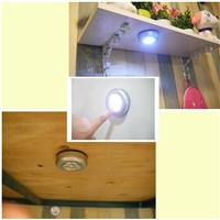 High Quality led night light 3 LED Wall Light Wireless Cabinet Closet Lighting Battery Powered Sticker Cordless Tap Touch Lamp