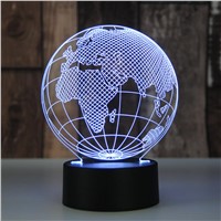 7 Colors Touch Adjustable USB Night Light Globe Earth 3D Night Light Table Lamp Bedroom Led Light Luminaria as Creative Gifts