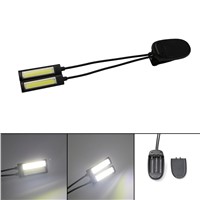 Flexible 2 Dual Arms Clip On 2 LED Light for Book Reading Desk Tablet Lamp Adjustable 2Modes LED Flashlight COB Torch