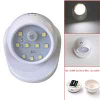 9 LED Wireless Motion Sensor Night Light 360 Degrees Rotation Wall Lamp Auto PIR IR Infrared Detector Security Lamp use AAA