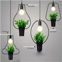 Creative Plant Art Pendant Fixtures Dining Room Lights Pendant Lamps Artificial Green Leaves Four Style D380