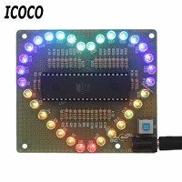 2017 Newest DIY Kit Heart-shaped LED Red Blue Colorful Light Water Electronic Flashing Set for Christmas Valentine&amp;amp;#39;s Day